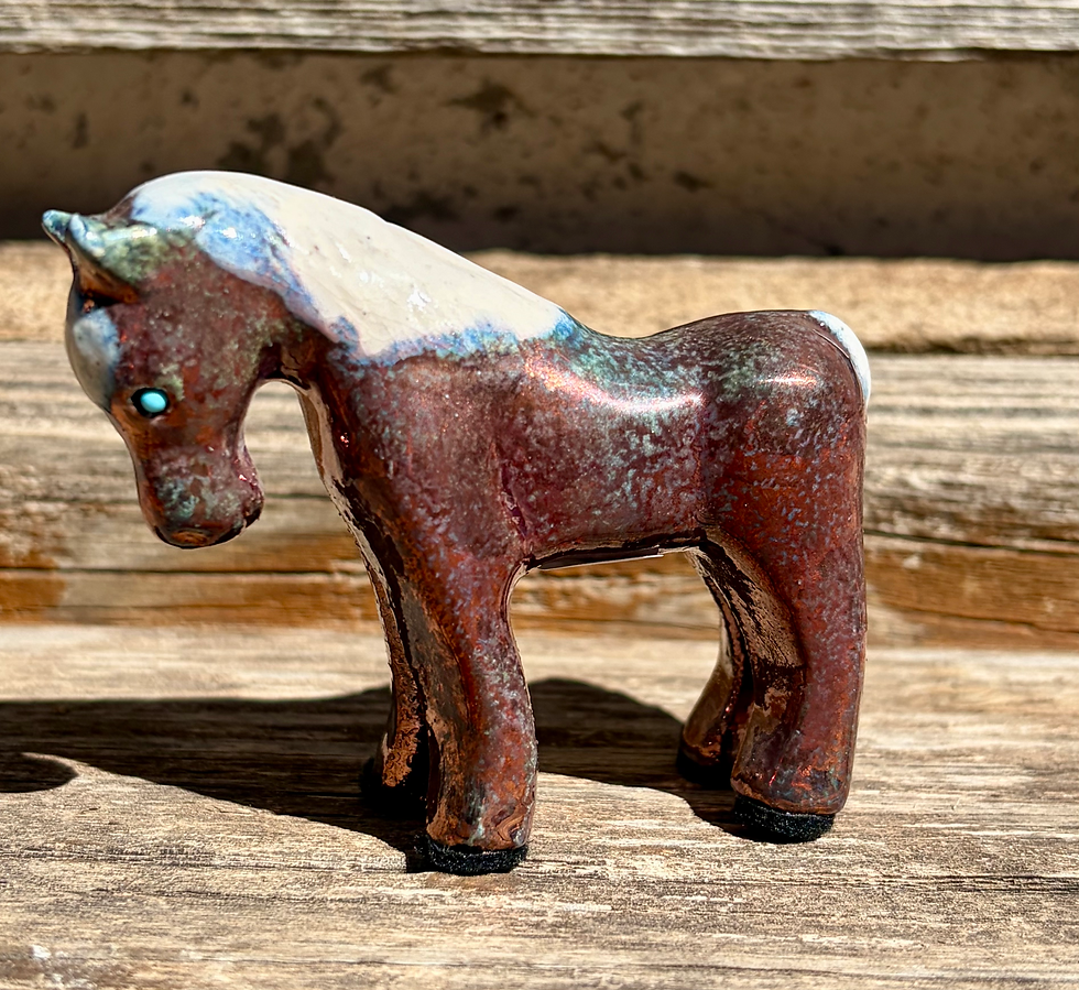 Thumbnail: Raku Hand Made 3" Spirit Pony with assorted gloss