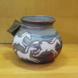 Thumbnail: Raku Silhouette Pottery - Running Horses