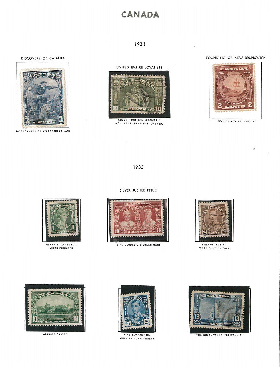 various Canadian stamps from early 1900'2
