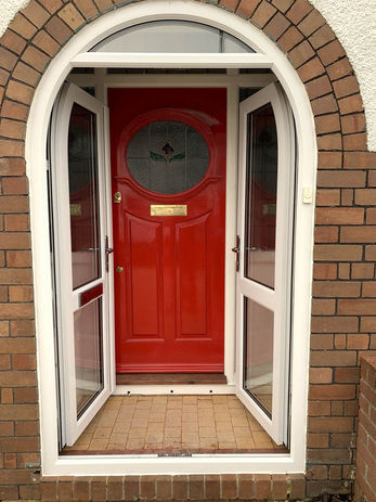 Arched uPVC French Doors (open)