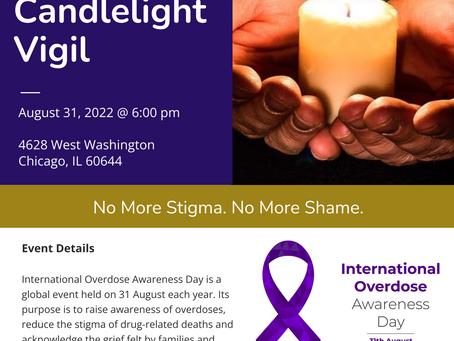 Overdose Awareness Candlelight Vigil, August 31st at 6PM
