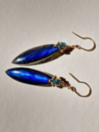 Labradorite Marquise Drop Earrings