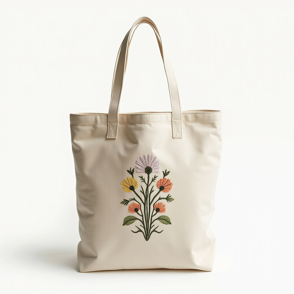 Embroidered Cotton Tote
