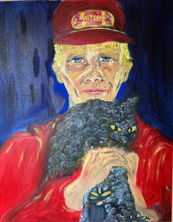FARMER WITH CAT
