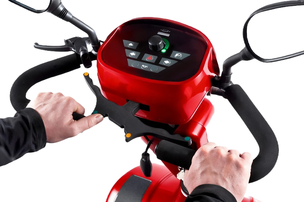 Miniaturbild: Daumenbedienung Fahrhebel Elektromobil STERLING Vaila S425, Bedienfeld, Senioren, Rot, Deutsche-Elektromobile