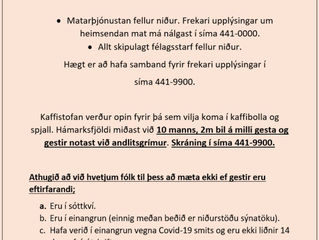 Tillkynning frá félagsmiðstöðvunum