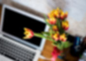 Laptop and Flowers