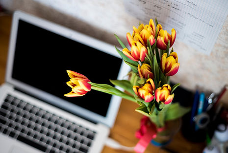 Laptop and Flowers