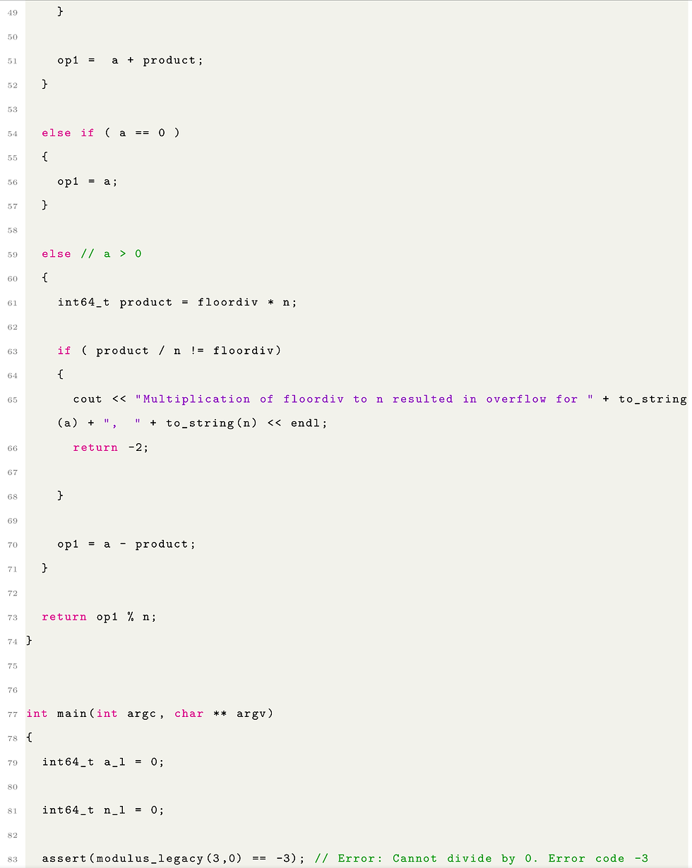 Translating the math required watching out for Integer Overflows/Underflows.
