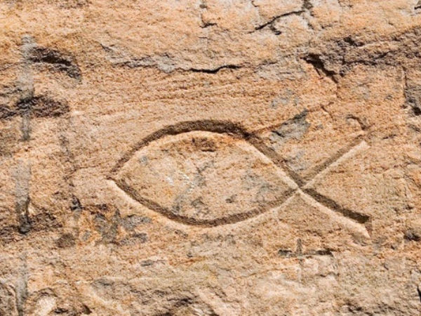 historical marks in a rock