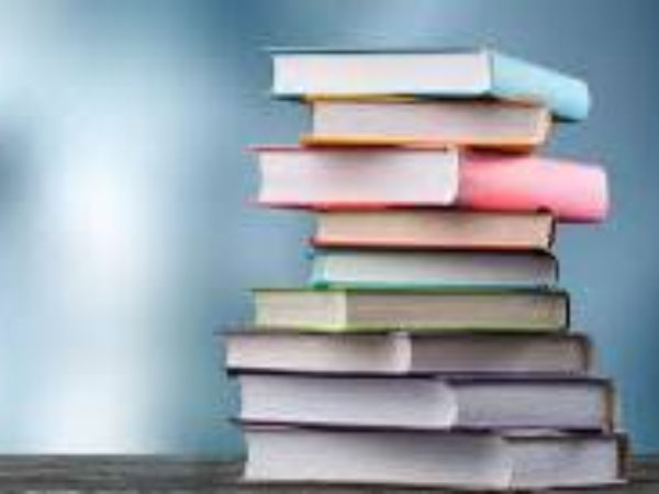 the books are stacked op