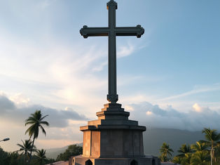 A cross on the Stone foundation