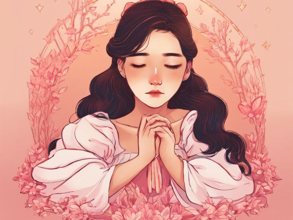 a girl is praying to God