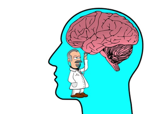A doctor checking a brain of a human