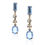 Thumbnail: Vintage Blue Glass & Art Deco Chandelier Earrings
