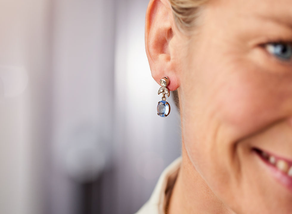 Thumbnail: Art Deco & Vintage Blue Drop Earring