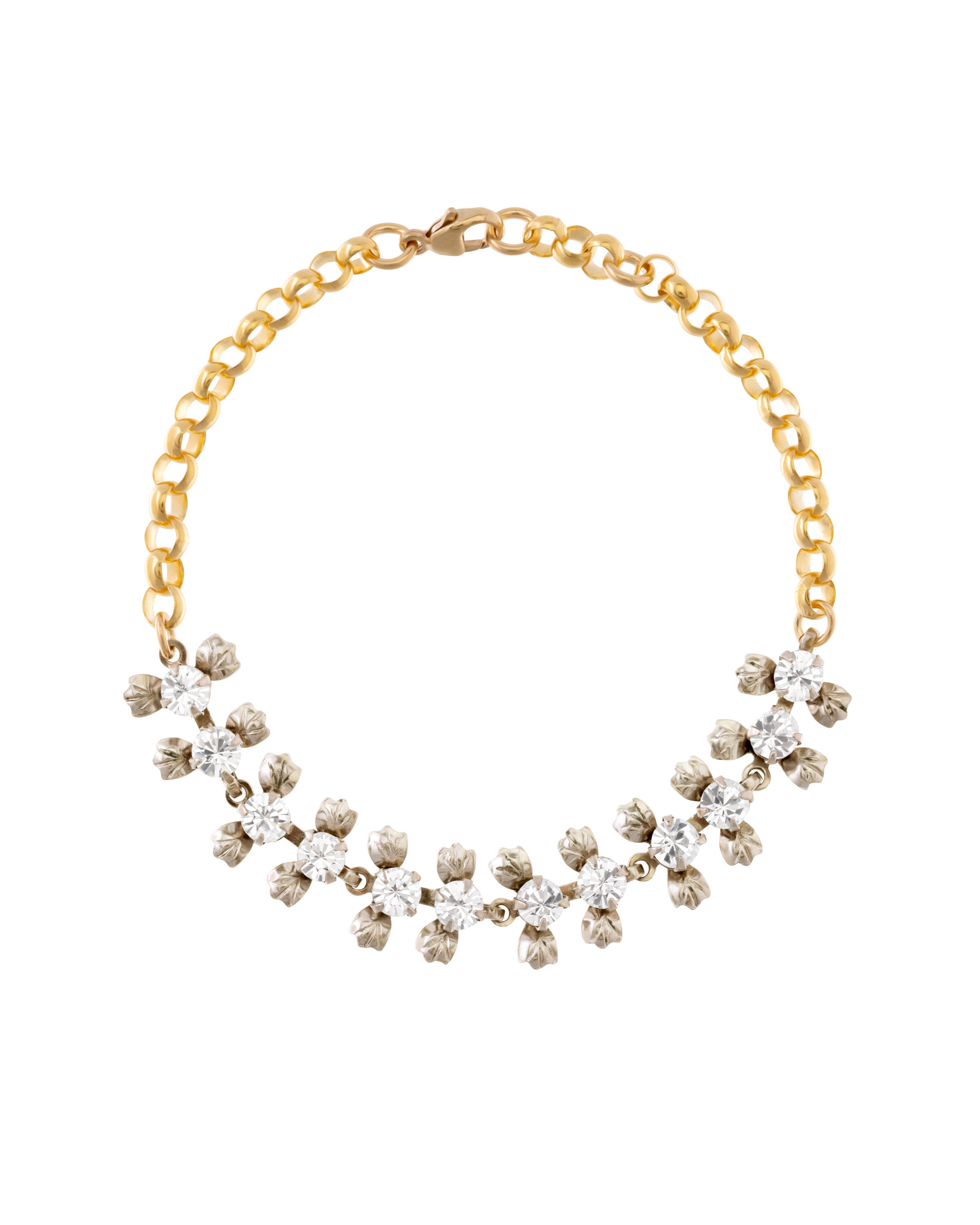 Vintage Petal & Solitaire Bracelet