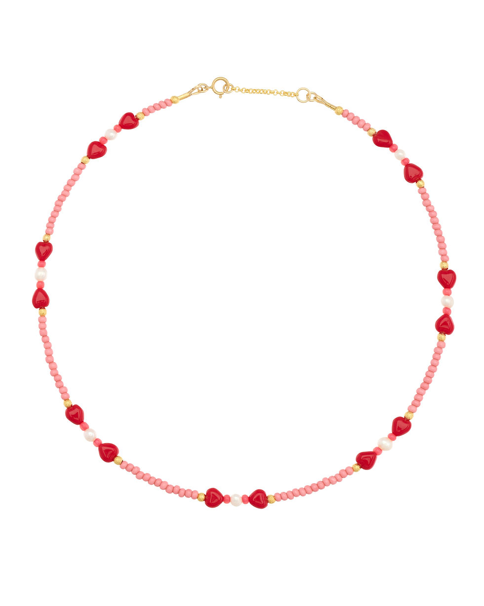 Vintage Red Heart Beads