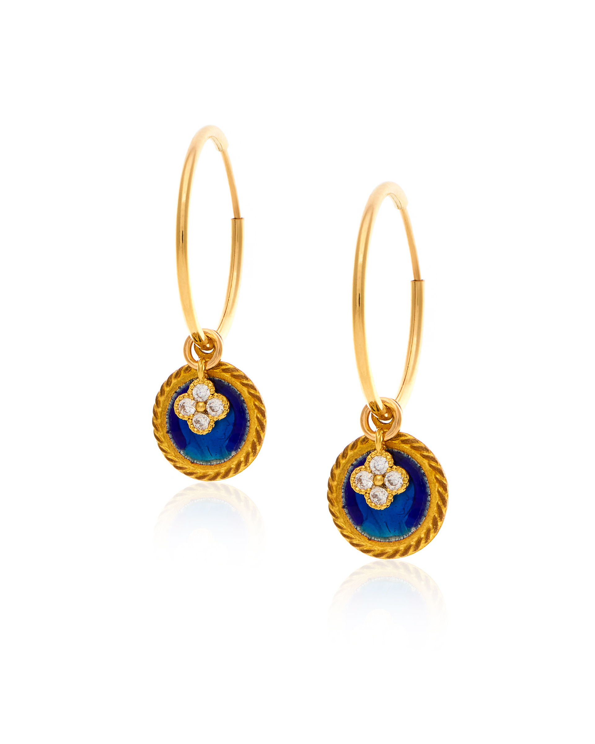 Vintage Enamel Icon & Crystal Clover