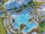Aerial view of a resort pool in a real estate photography portfolio