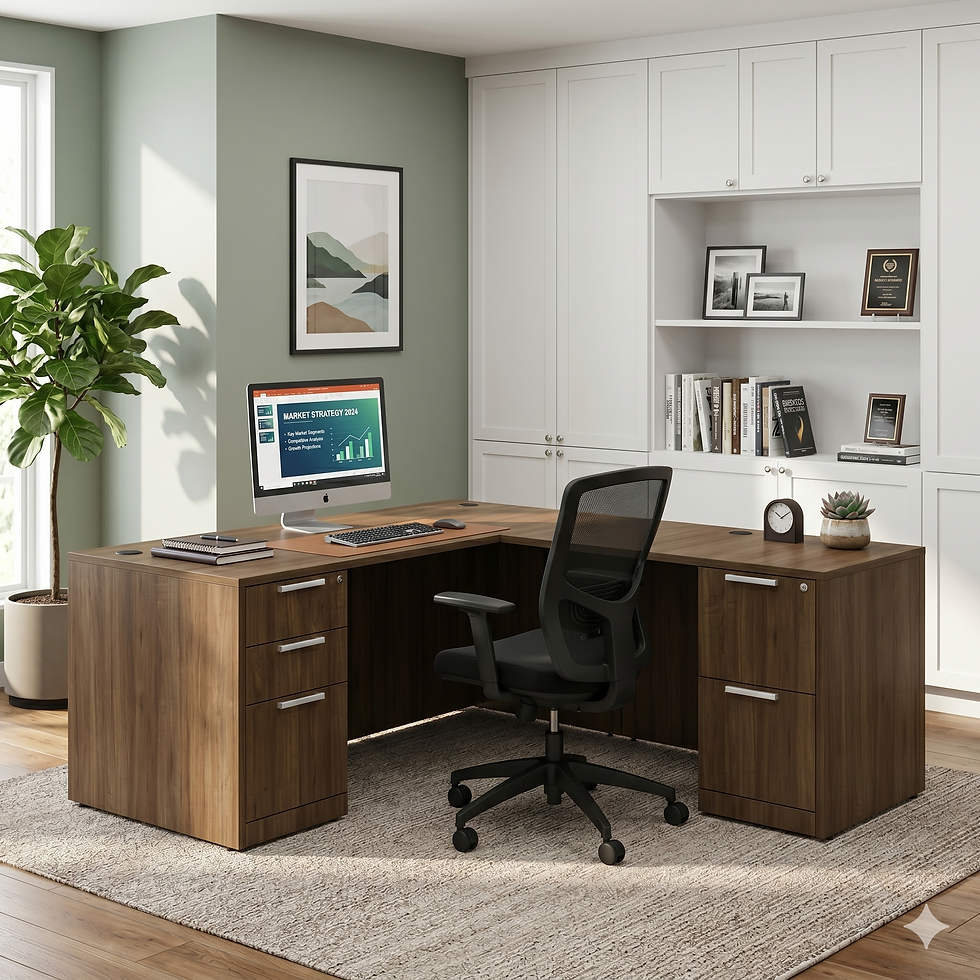 Thumbnail: OfficeSource L-Desk with Double Full Pedestal
