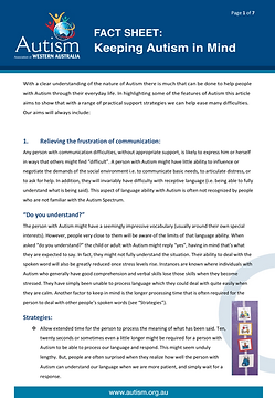 Autism: Fact Sheet
