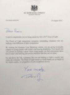 Letter from Prime Minister Theresa May to Siena Castellon
