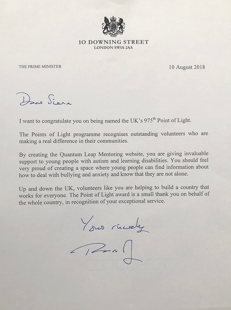 Letter from Prime Minister Theresa May to Siena Castellon