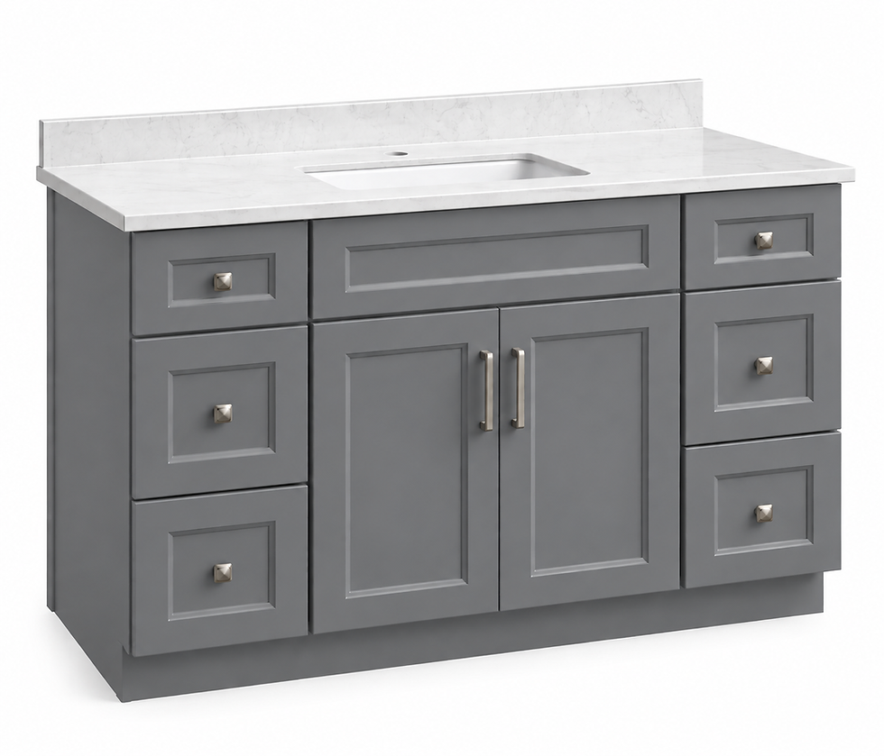 Thumbnail: 48" Solid Wood Bathroom Vanity with Stone Top