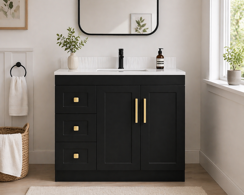 縮圖：30"  Solid Wood Bathroom Vanity with 3 Side Drawers
