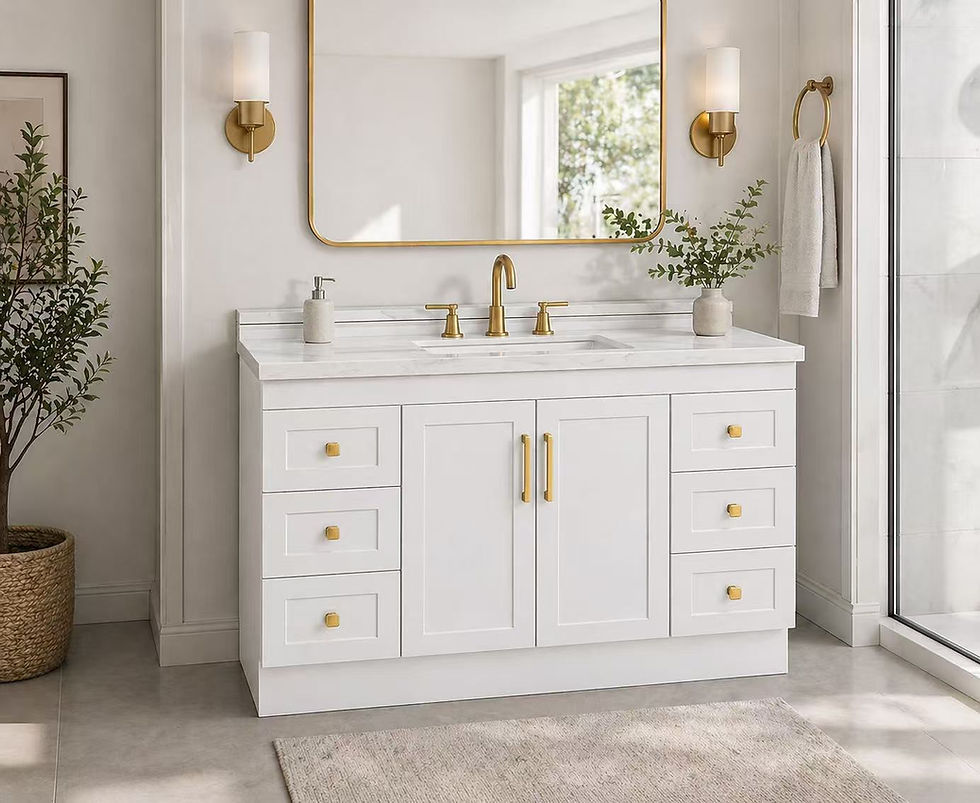 Thumbnail: 48" Solid Wood Bathroom Vanity with 6 Side Drawers