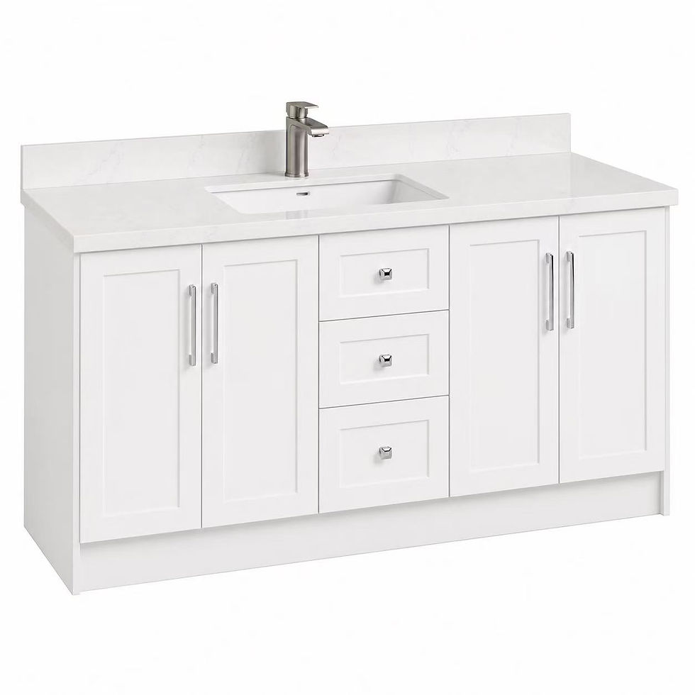 Thumbnail: 60" MDF Bathroom Vanity with 6 Side Drawers