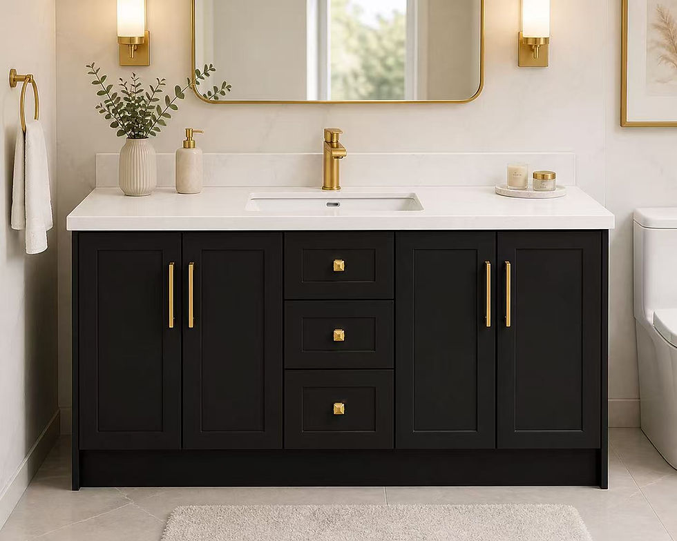 Thumbnail: 60" Solid Wood Bathroom Vanity with 6 Side Drawers