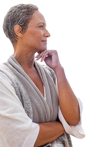 Older adult listening attentively during a psychiatric evaluation session