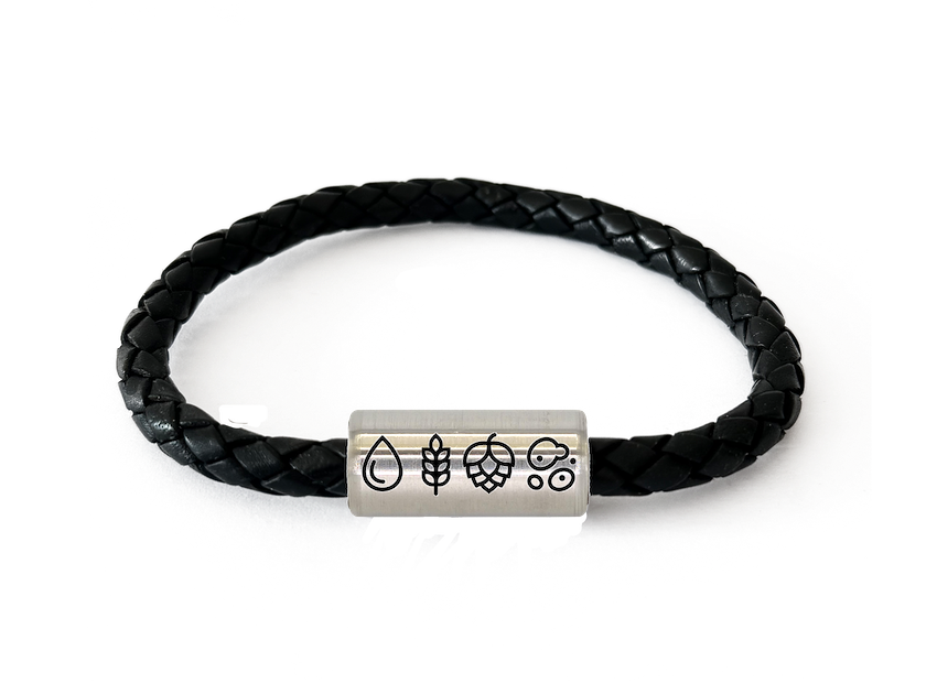 Lederarmband schwarz "Bier"