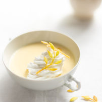 Airy Île Flottante with Yellow Beetroot Tuile Recipe