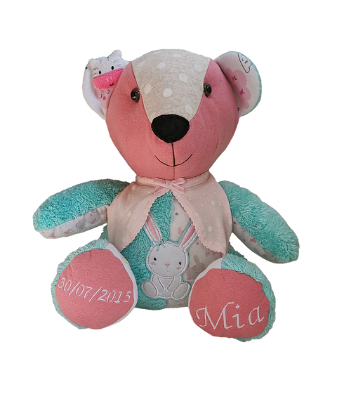 Baby Clothes Memory Bear With Embroidery On Feet Bunnyandbear
