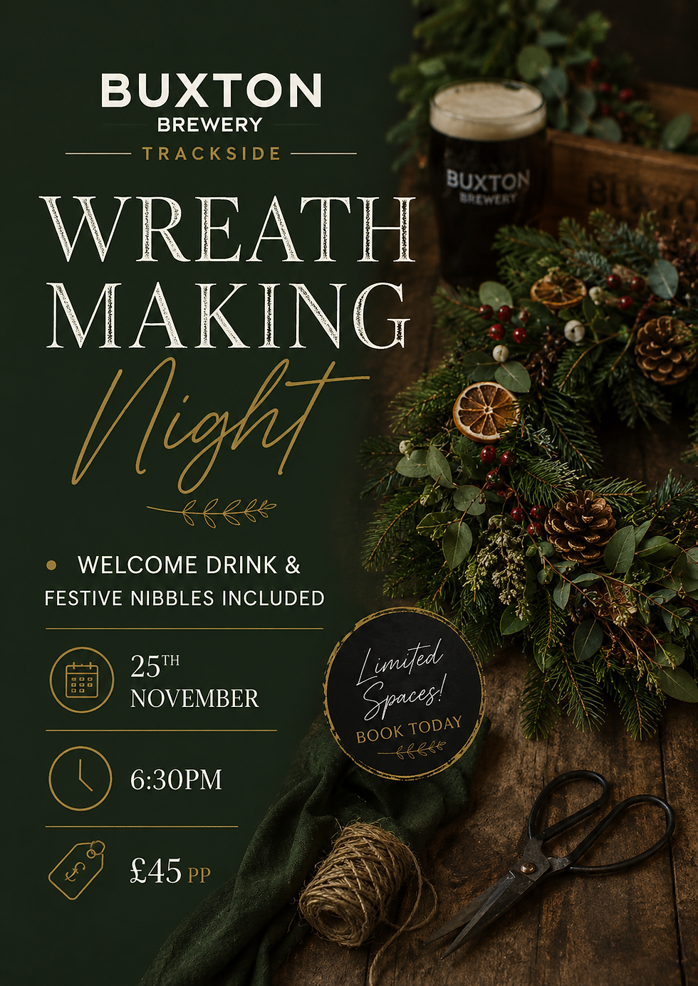 Christmas Wreath Workshop at Trackside