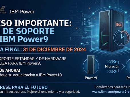 El End of Release Support para todos los equipos Power 9 será el 31 de diciembre de 2026.