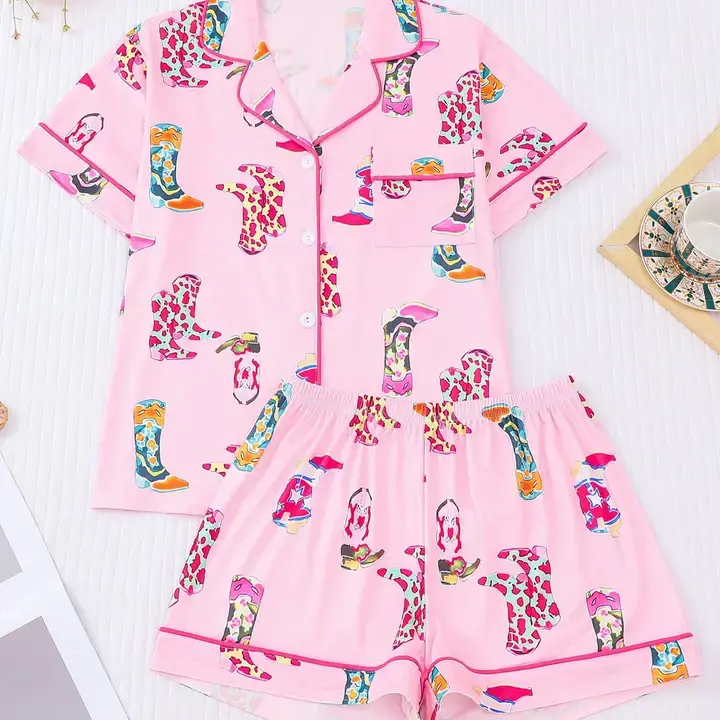 Cow Girlie Pink Jammie Set