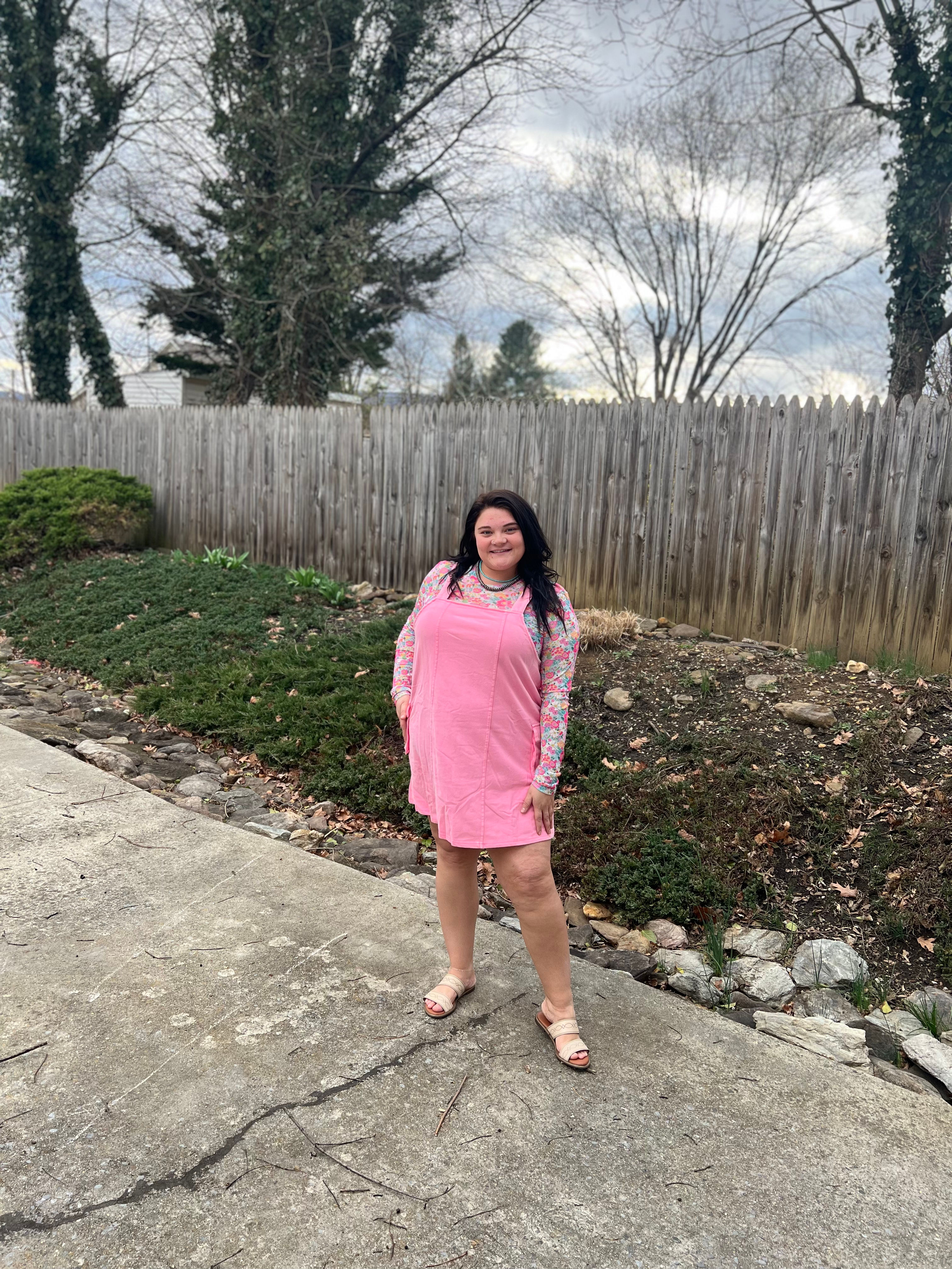 Pretty N' Pink Overall Dress