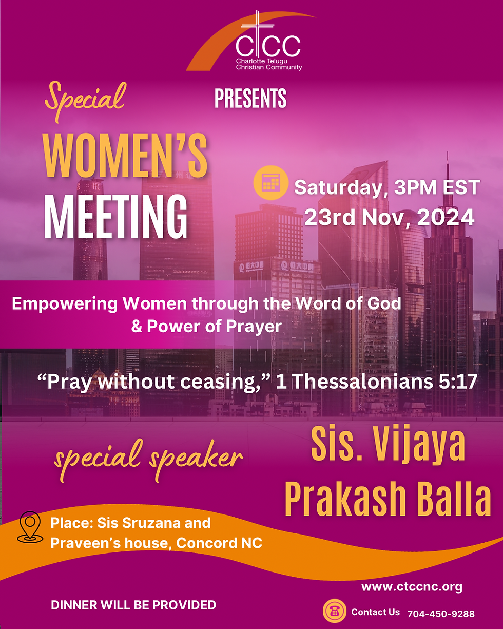 Special Women’s meeting - Sis Vijaya Prakash Balla
