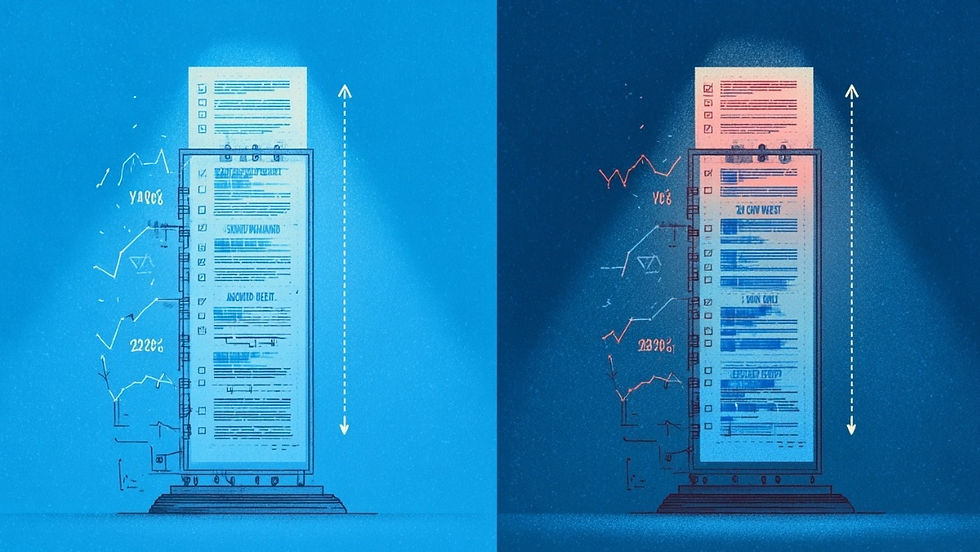 틱가치 차이에 따른 손익 변동성을 비교한 인포그래픽, 표준 계약과 미니 계약의 구조적 차이를 설명하는 장면