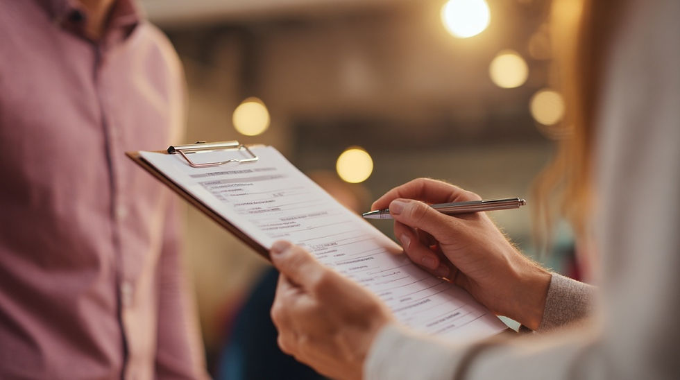 기준과 검증을 통해 업체를 점검하는 전문가와 트레이더의 이미지