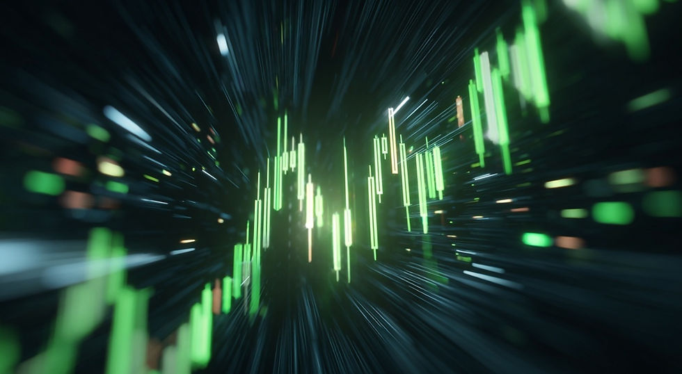 강한 모멘텀으로 직전 고점을 돌파하며 추세가속이 발생하는 순간을 표현한 차트 이미지