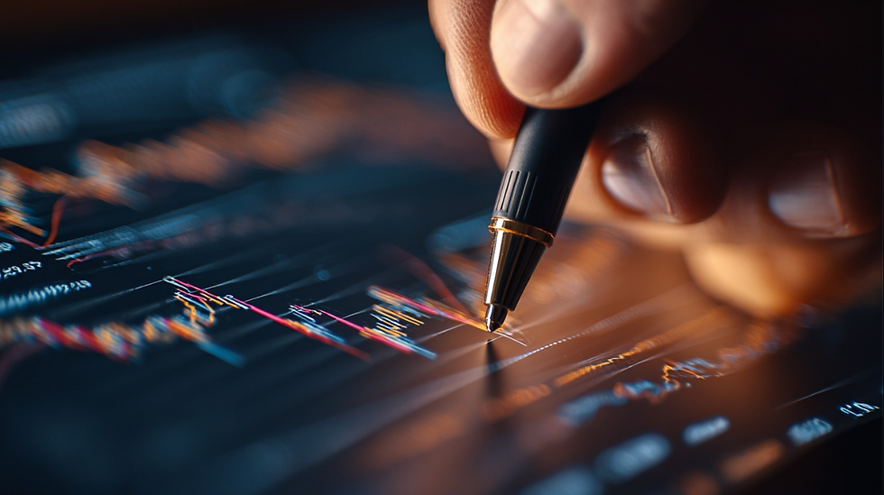 차트 위에 손절 기준선을 표시하며 매매 원칙을 정리하는 장면