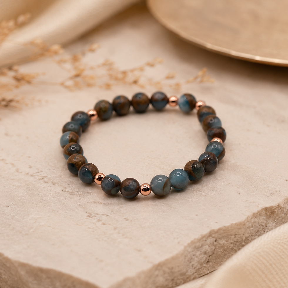 Celestial Guardian Kinder Edelsteinarmband mit Blue Cloisonnée Jaspis