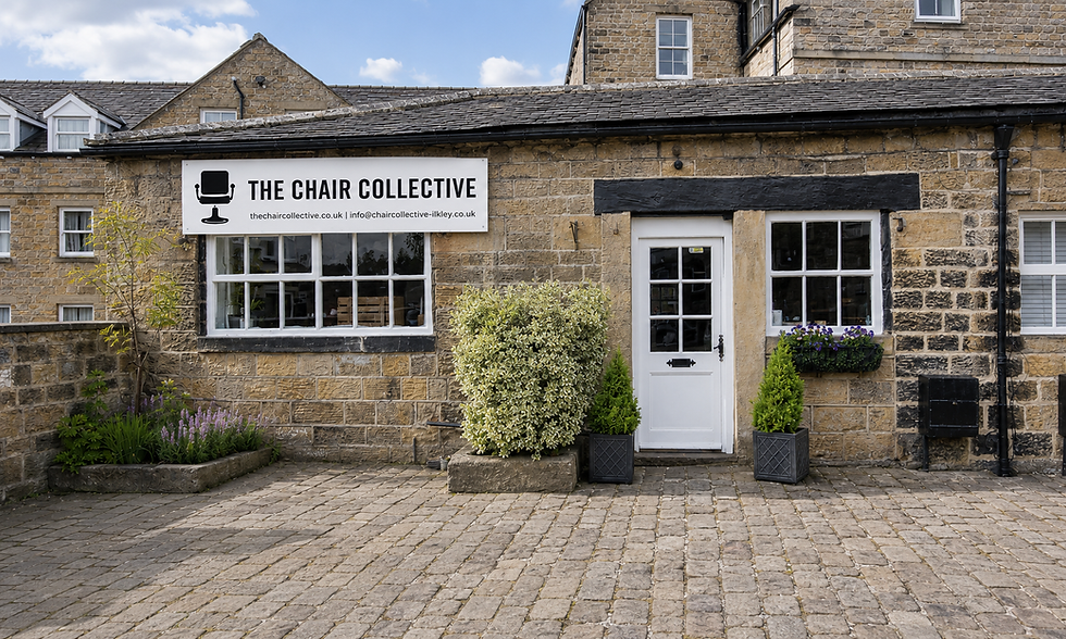 Front exterior of The Chair Collective building offering salon chair rental in Ilkley.