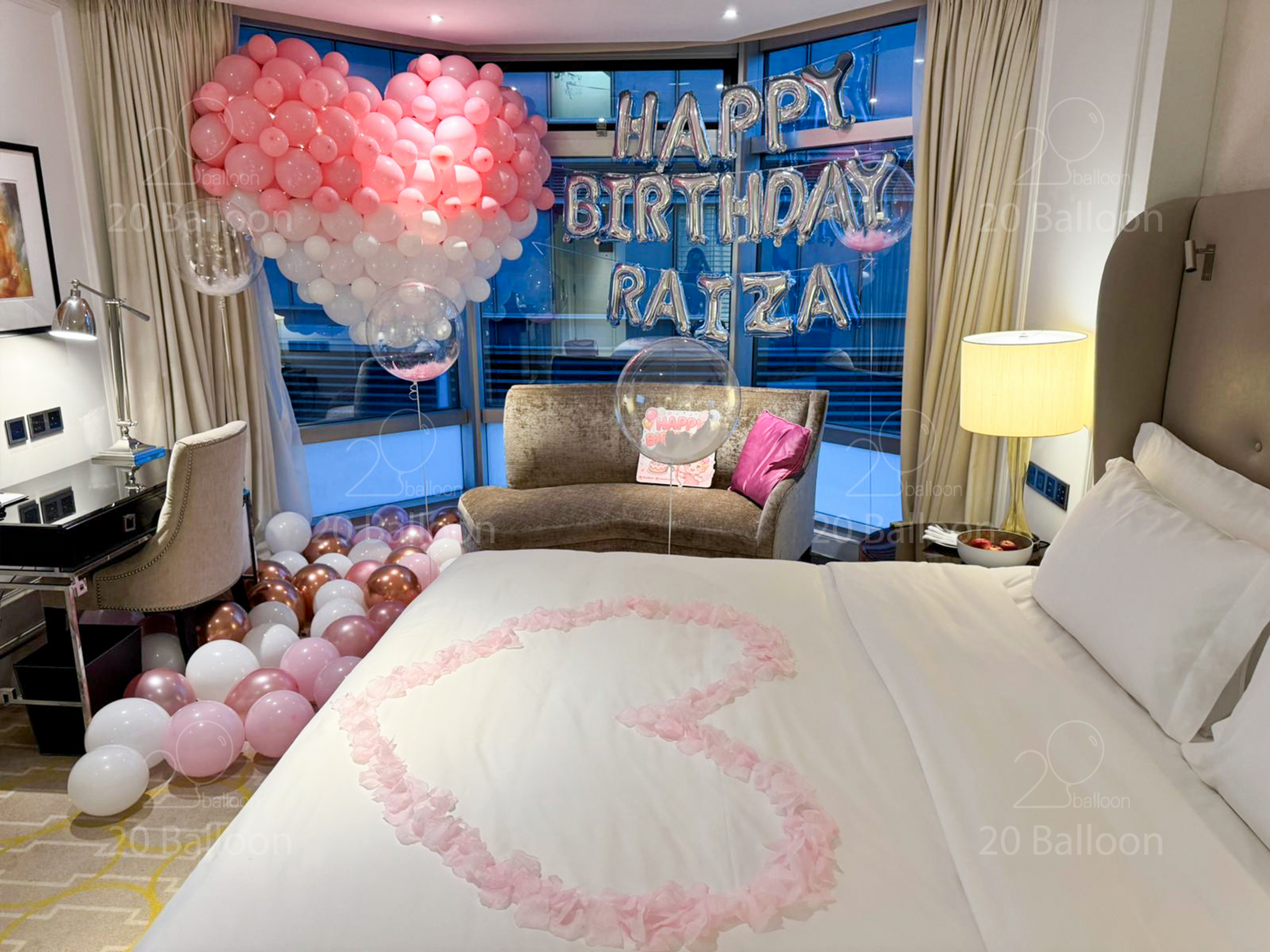 朗廷酒店 The Langham Hotel 生日氣球套裝參考 | 生日大心型氣球套裝 Big Balloon Heart Set K