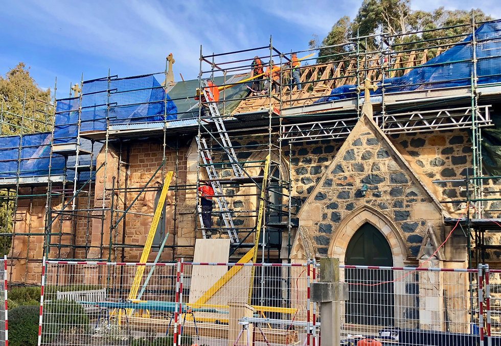 Church asbestos slate roof